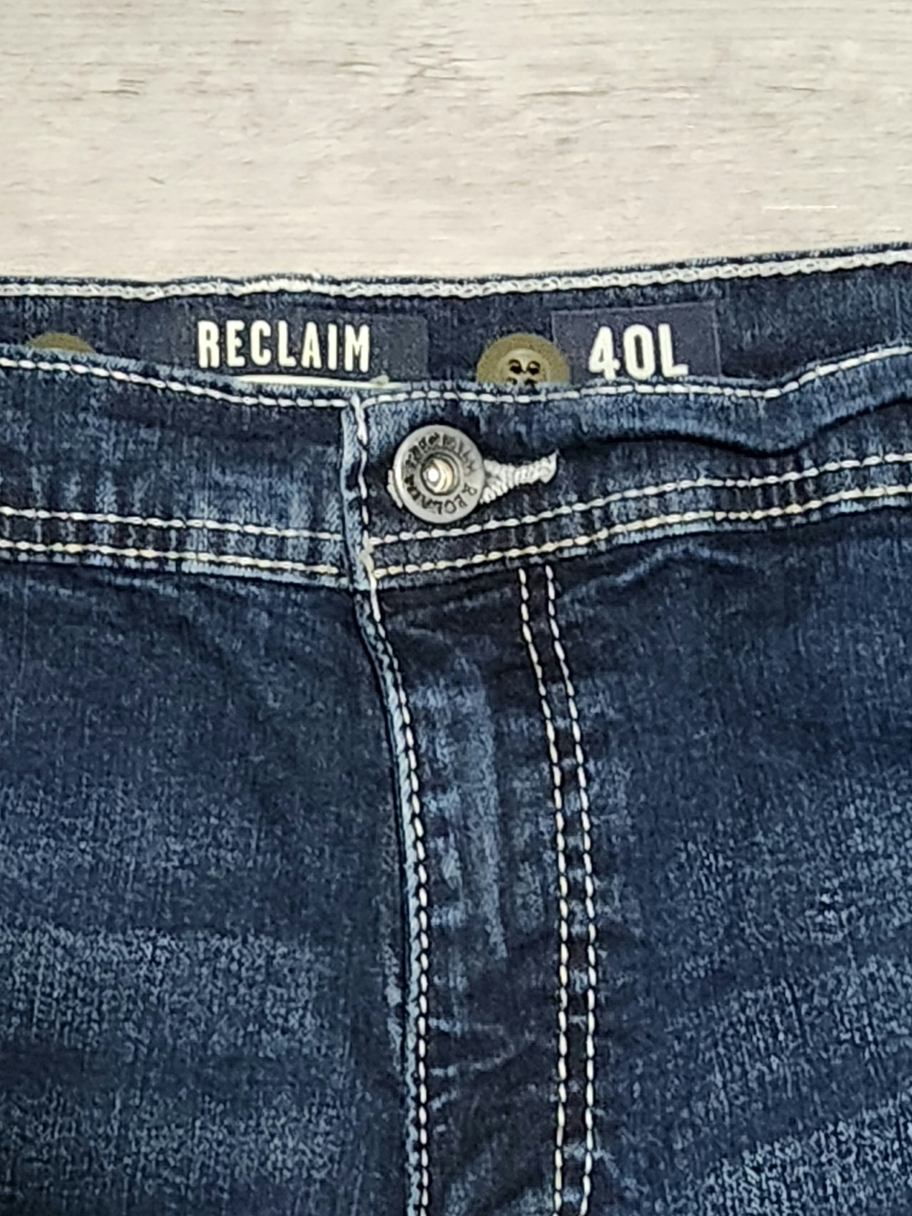 Reclaim Dark Blue Fade Wash Straight Leg Denim Jeans Mens Size 40L - Picture 5 of 15